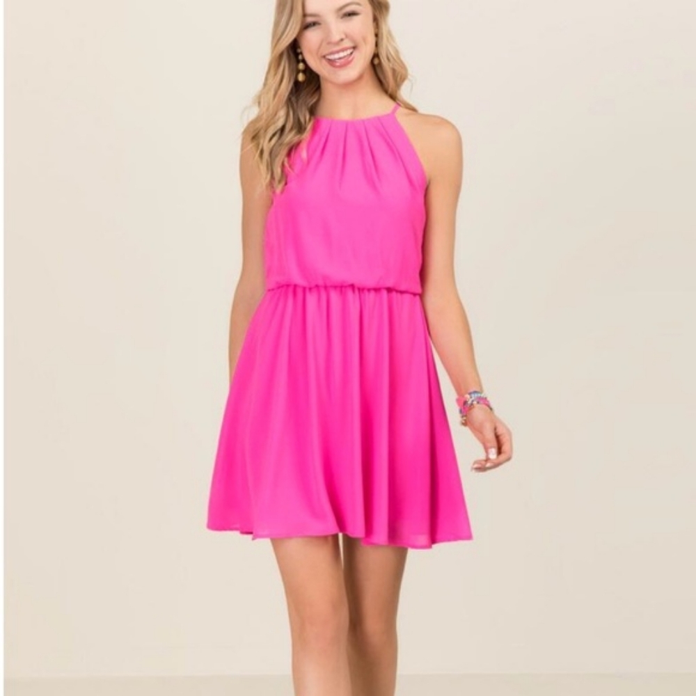 Flowy chiffon skater dress